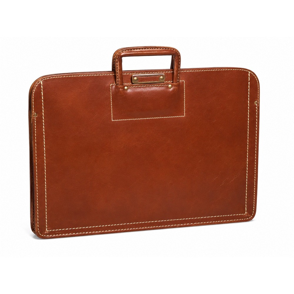 Vintage Rexbilt Brown Leather Briefcase 40s/50s Top Grain Cowhide Talon Zipper‎